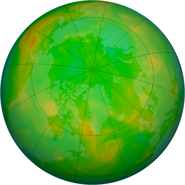 Arctic ozone map for 08 July 1987